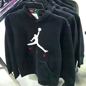 NEW Jordan Hoodie Boy's Black Cotton Long Sleeve Regular Fit